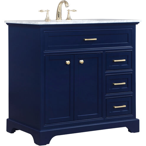 Americana 36 X 22 X 35 inch Blue Vanity Sink Set