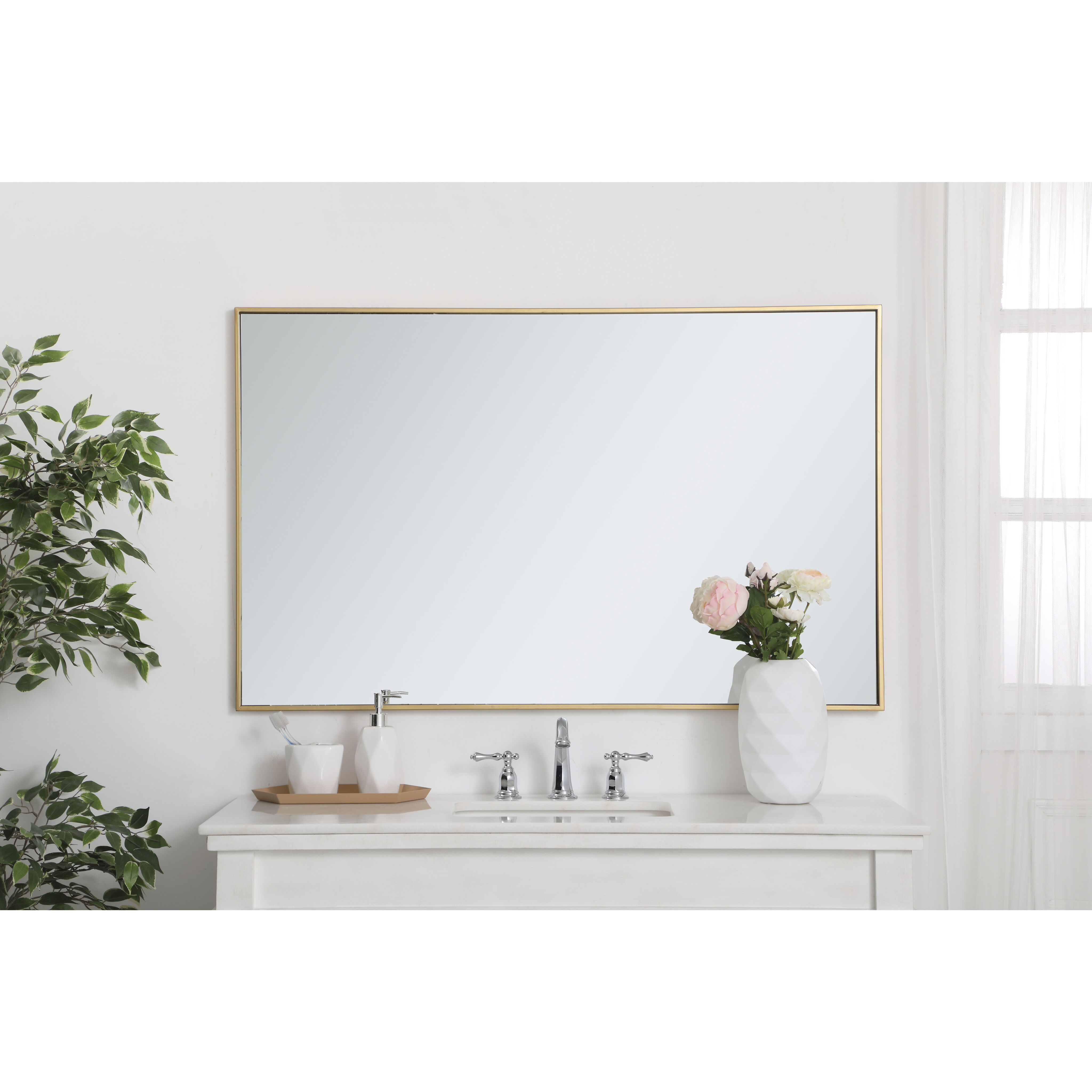 Monet 48 X 30 inch Brass Wall Mirror