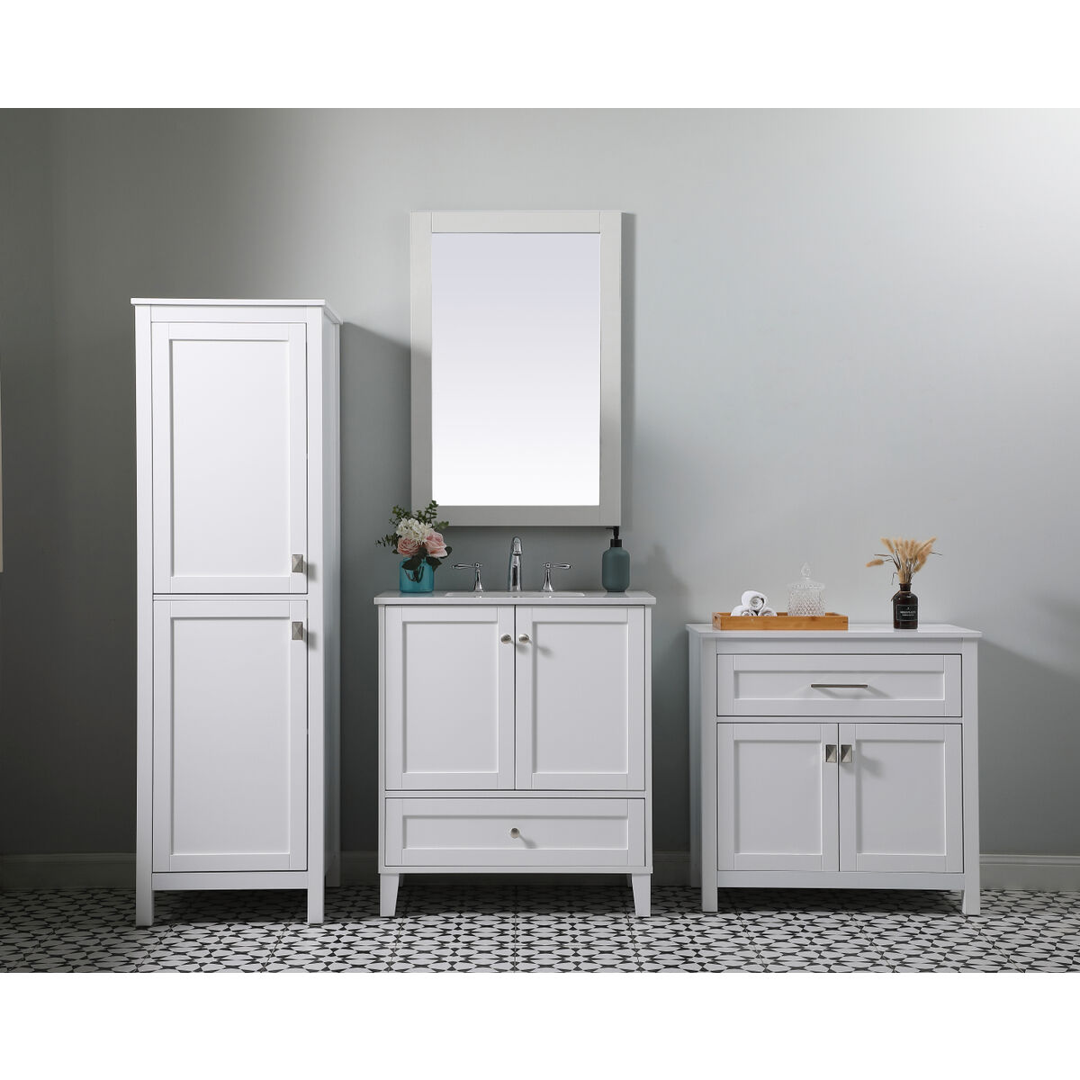 Adian White Bathroom Storage Cabinet
