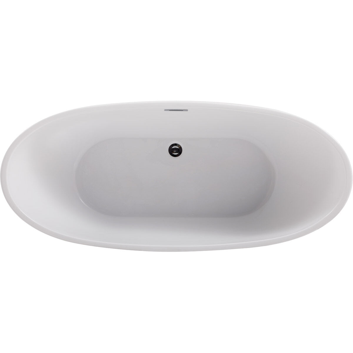 Ines Glossy White and Chrome Bathtub