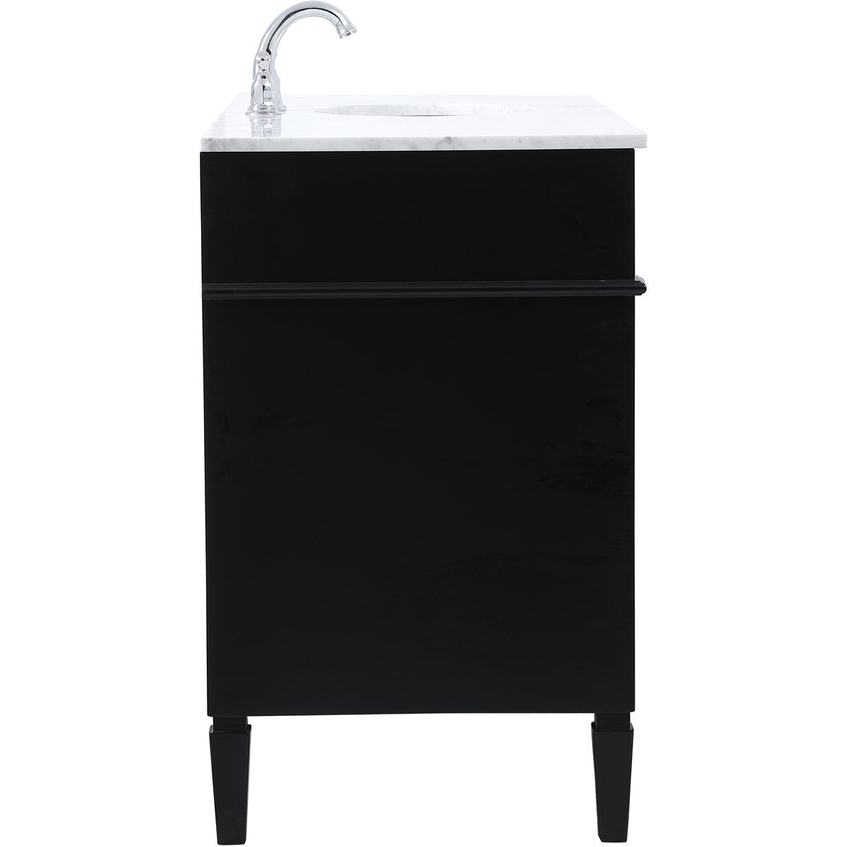 Park Avenue 60 X 21.5 X 35 inch Black Vanity Sink Set