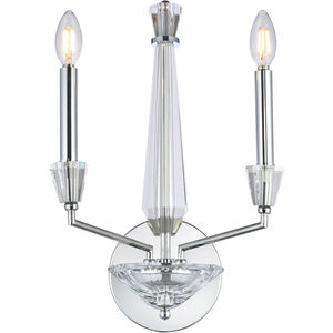 Trident 2 Light 11 inch Chrome Wall Sconce Wall Light