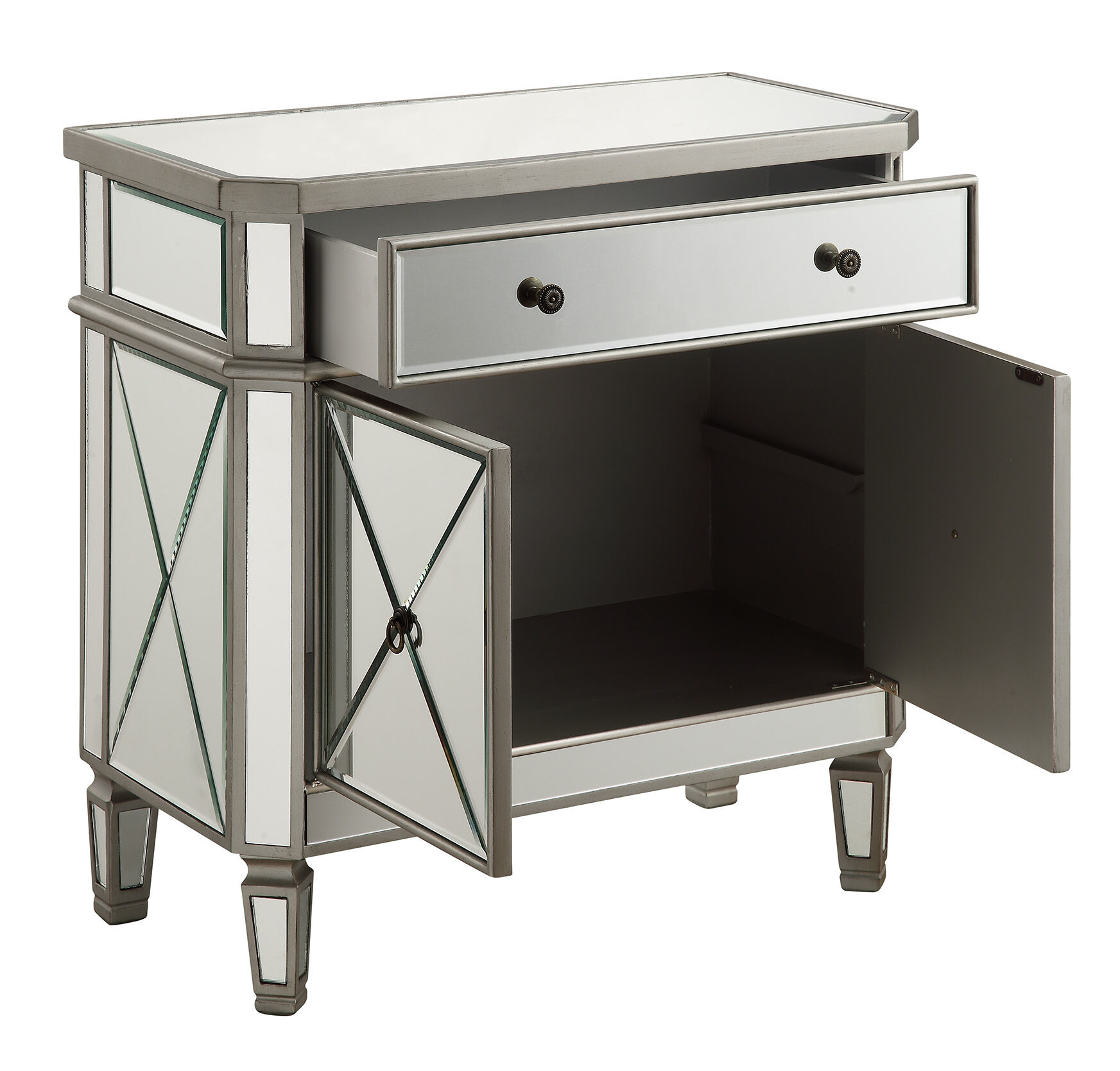 Contempo Silver with Clear Mirror Cabinet