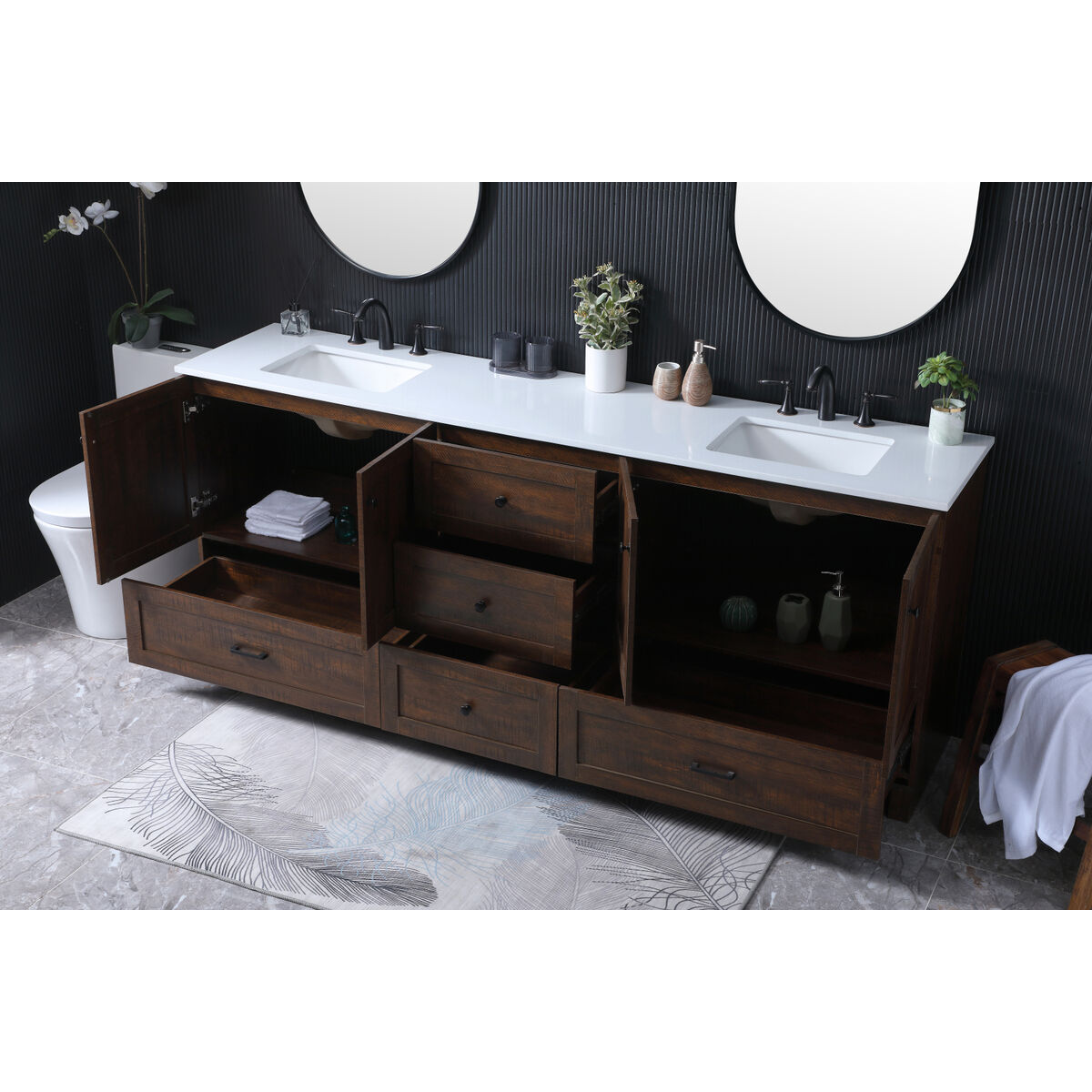 Soma 84 X 19 X 34 inch Expresso Vanity Sink Set