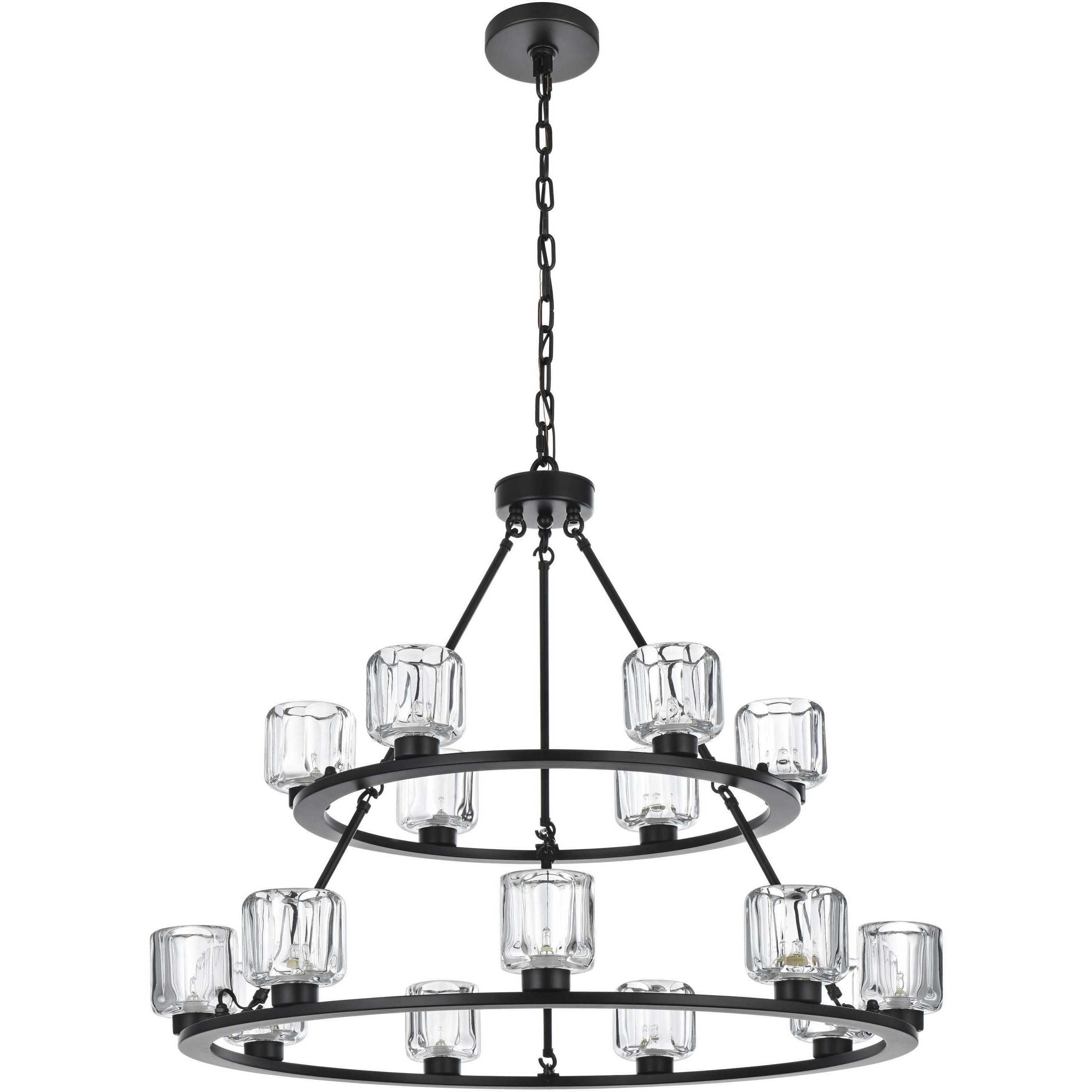 Cadence 15 Light 36 inch Black Chandelier Ceiling Light