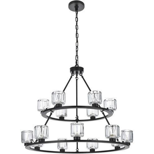 Cadence 15 Light 36 inch Black Chandelier Ceiling Light