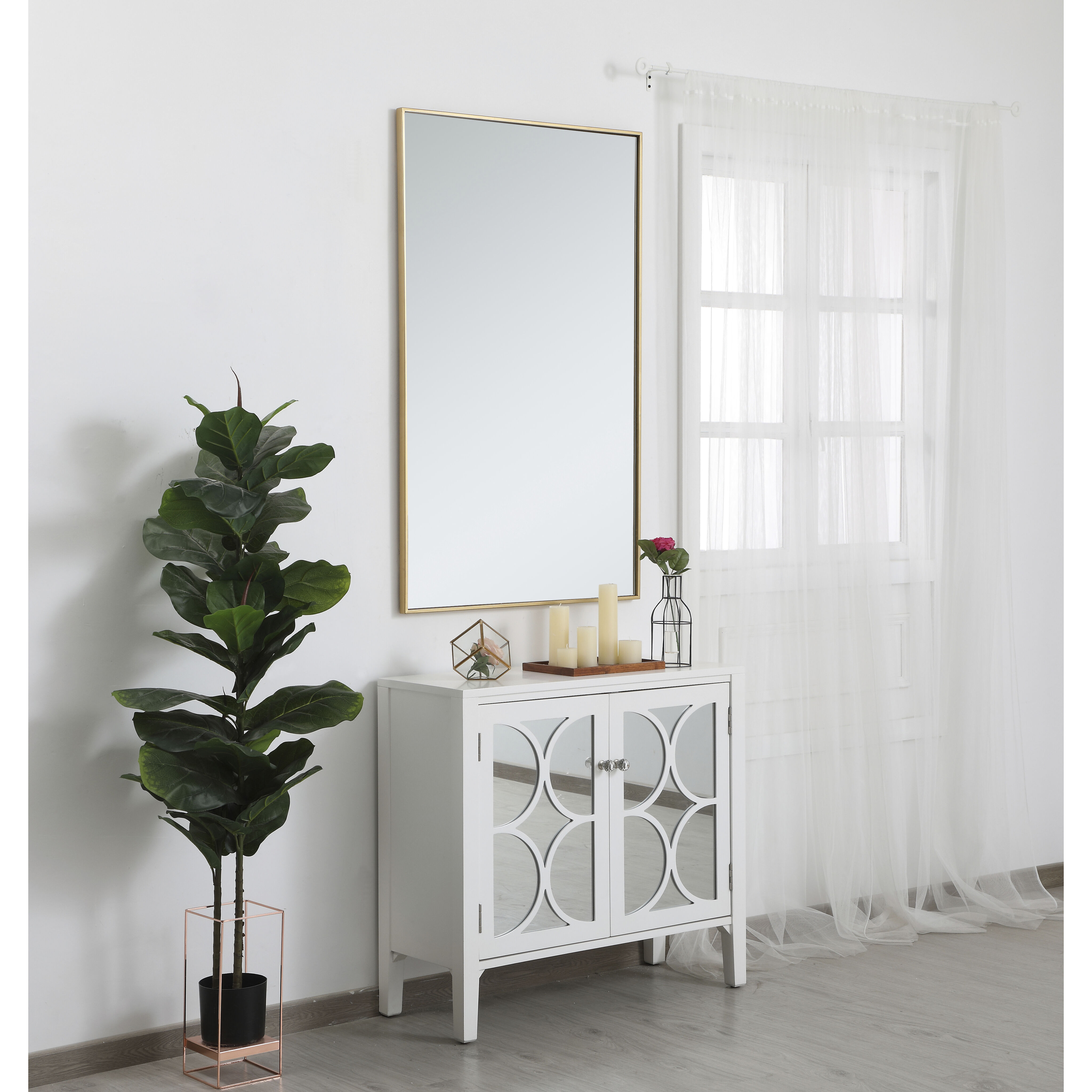 Monet 48 X 30 inch Brass Wall Mirror