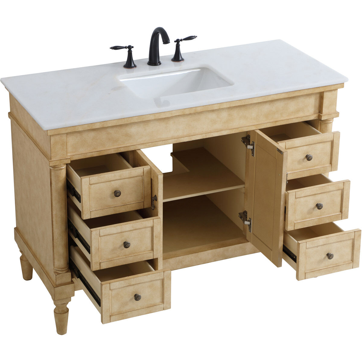 Lexington 48 X 21.5 X 35 inch Antique Beige Vanity Sink Set