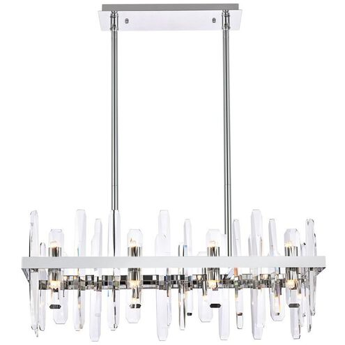 Serena 16 Light 30 inch Chrome Linear Chandelier Ceiling Light