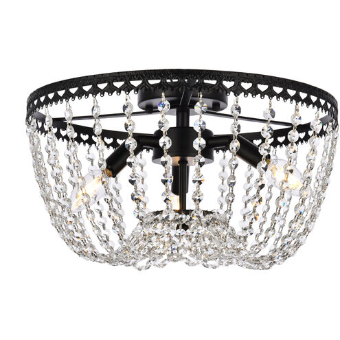 Kylie 3 Light 16 inch Black Flush Mount Ceiling Light