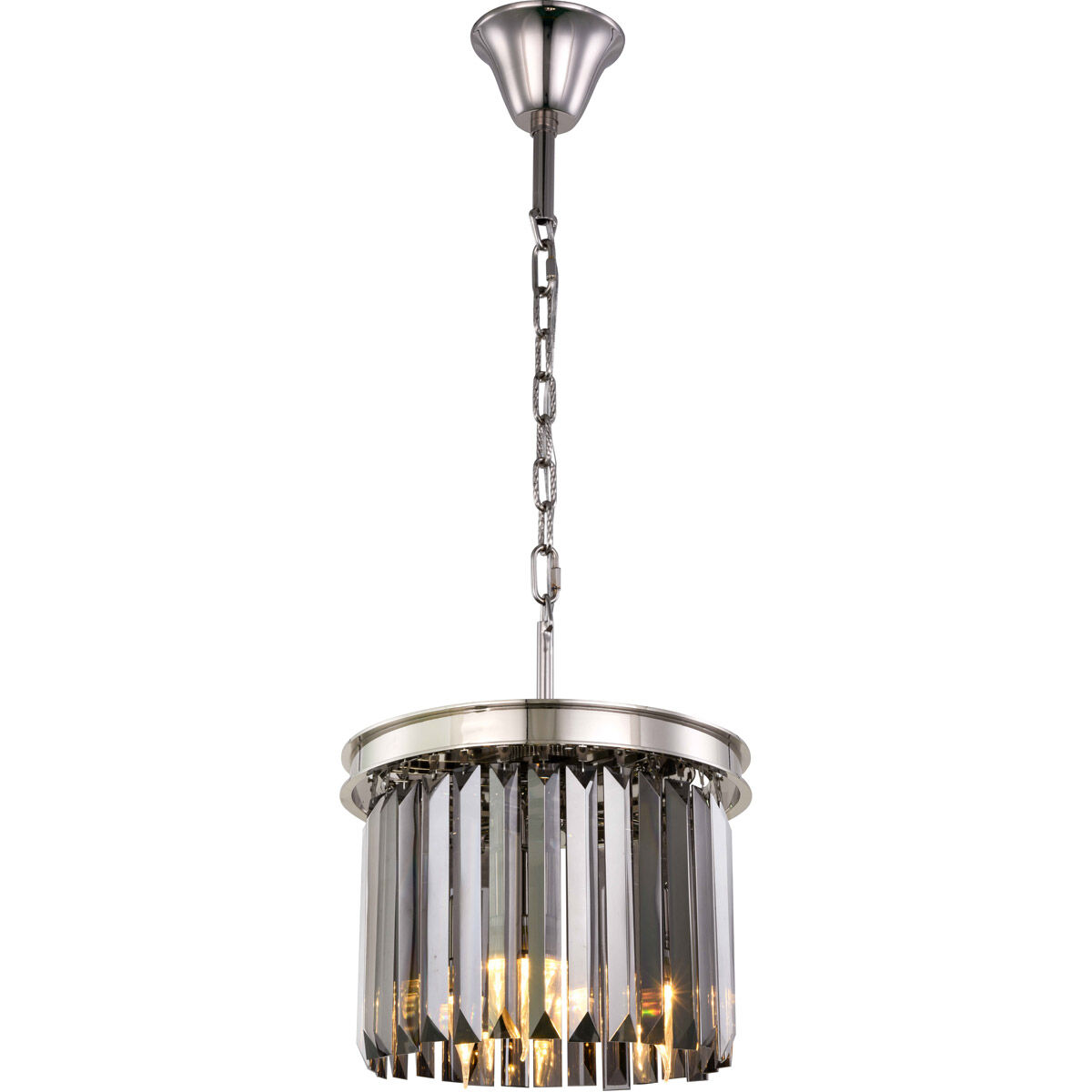 Sydney 3 Light 12 inch Polished Nickel Pendant Ceiling Light in Silver Shade, Urban Classic