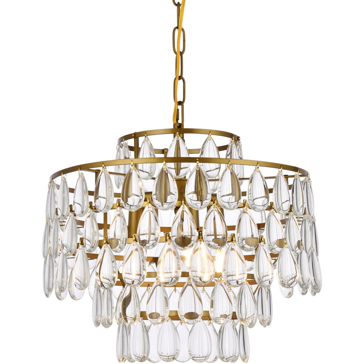 Mila 3 Light 16 inch Brass Pendant Ceiling Light