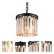 Sydney 3 Light 12 inch Matte Black Pendant Ceiling Light in Golden Teak, Urban Classic