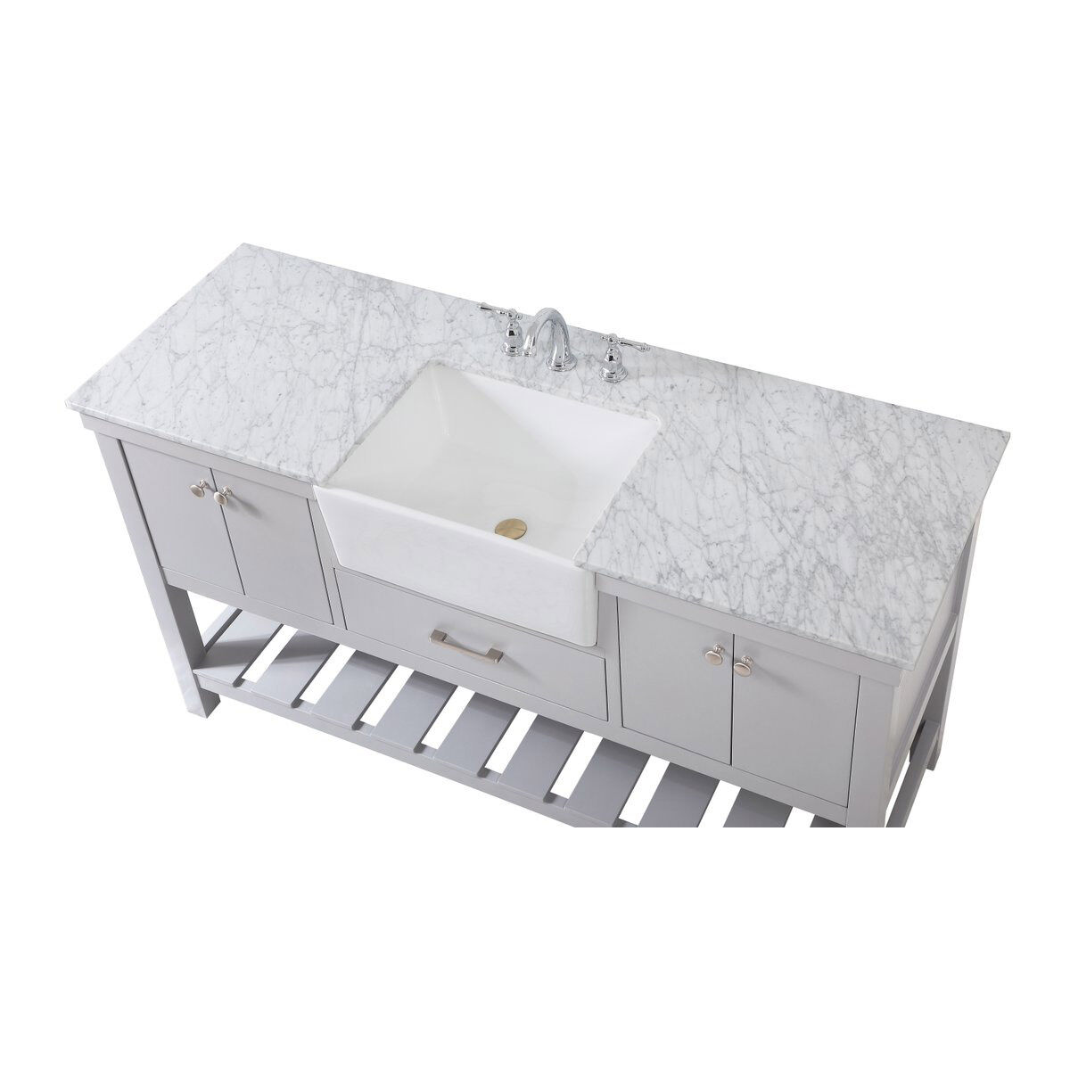 Clement 60 X 22 X 34.13 inch Grey Bathroom Vanity Cabinet