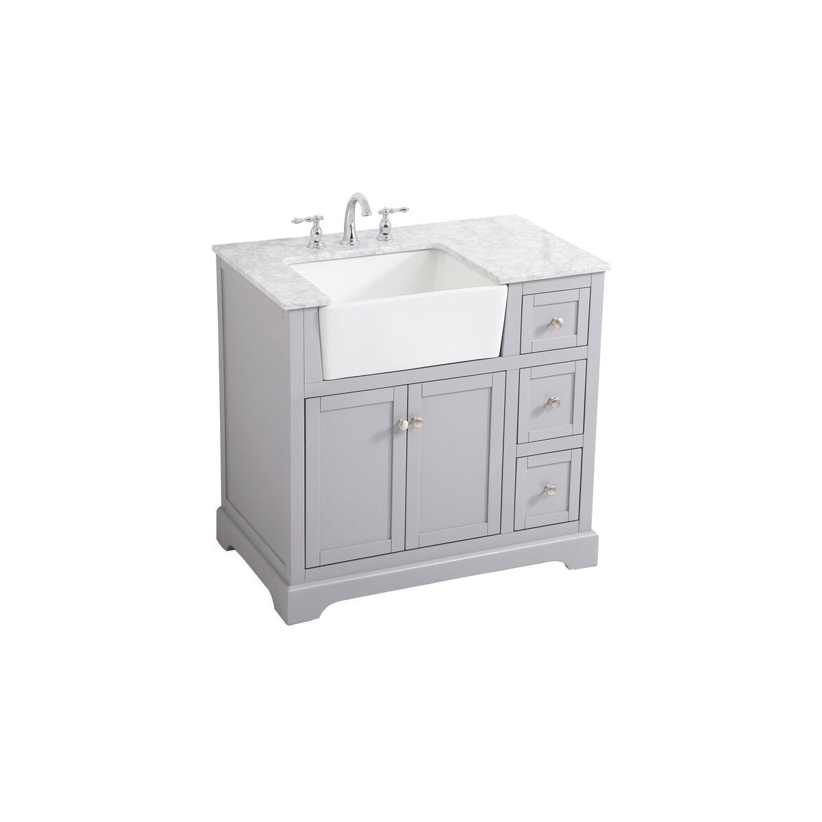 Franklin 36 X 22 X 34.75 inch Grey Bathroom Vanity Cabinet