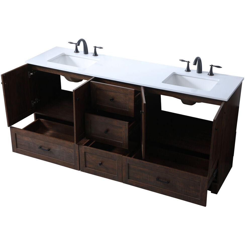 Soma 72 X 19 X 34 inch Expresso Vanity Sink Set