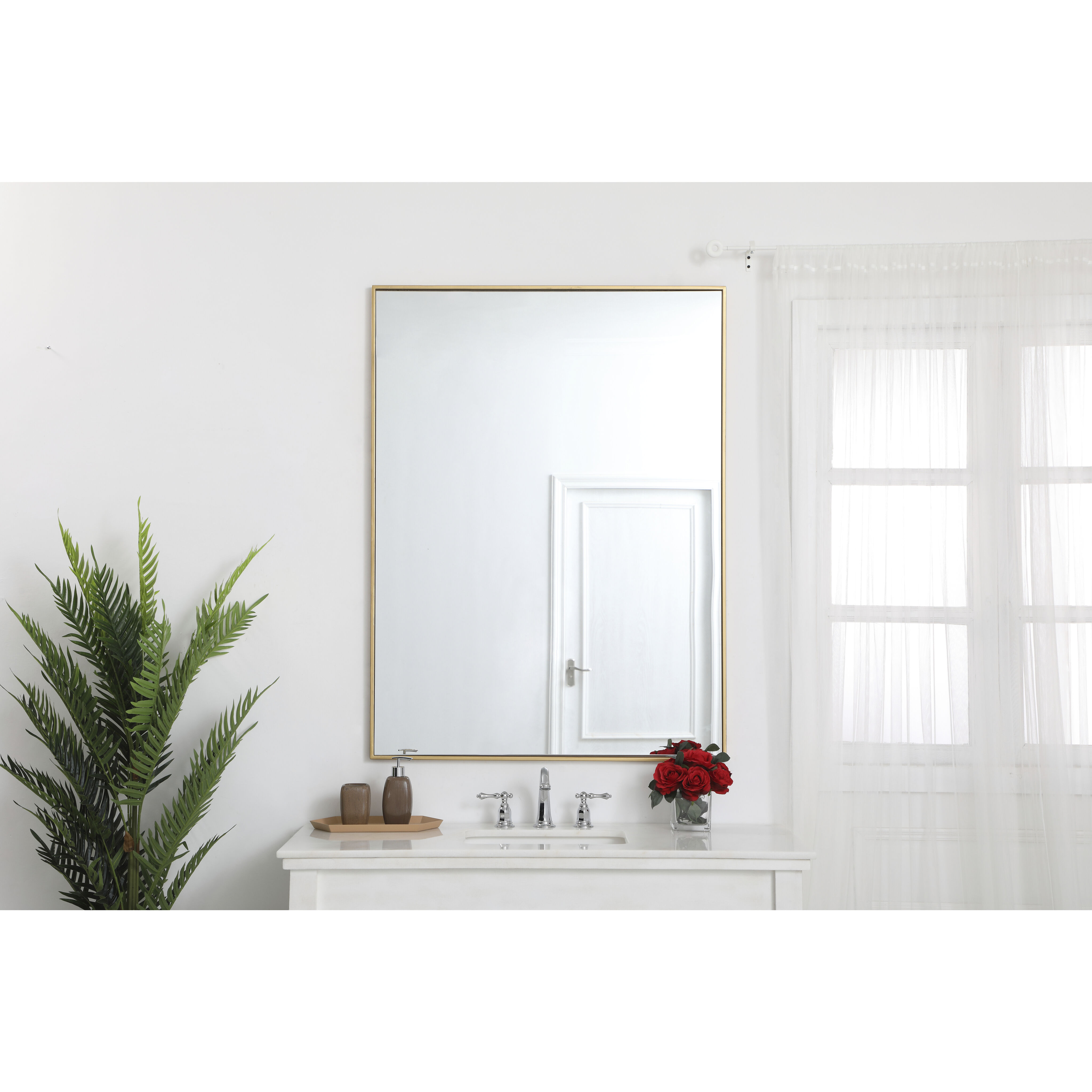 Monet 48 X 36 inch Brass Wall Mirror