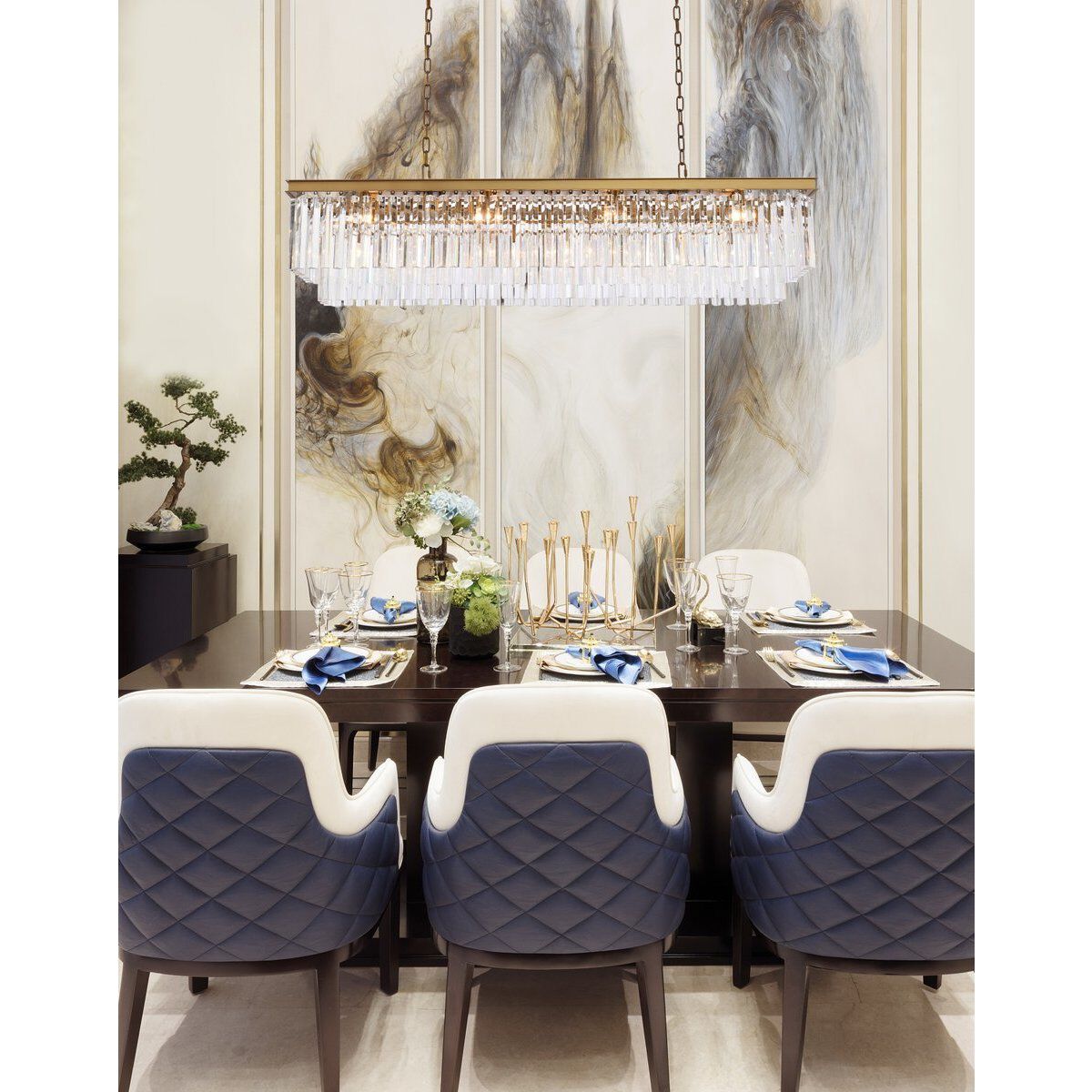 Sydney 12 Light 60 inch Satin Gold Linear Chandelier Ceiling Light in Clear