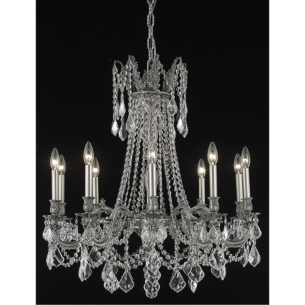 Pewter crystal chandelier new arrivals