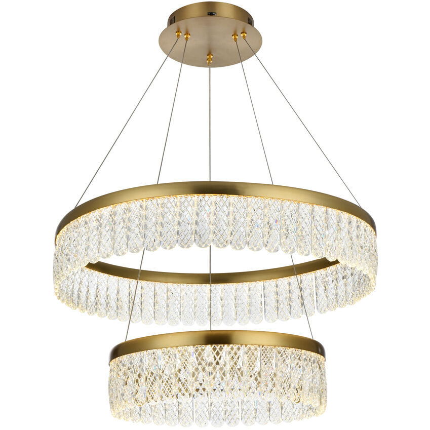 Elegant Lighting 2060G24SG Rune 2 Light 24 inch Satin Gold