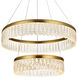 Rune 2 Light 24 inch Satin Gold Chandelier Ceiling Light