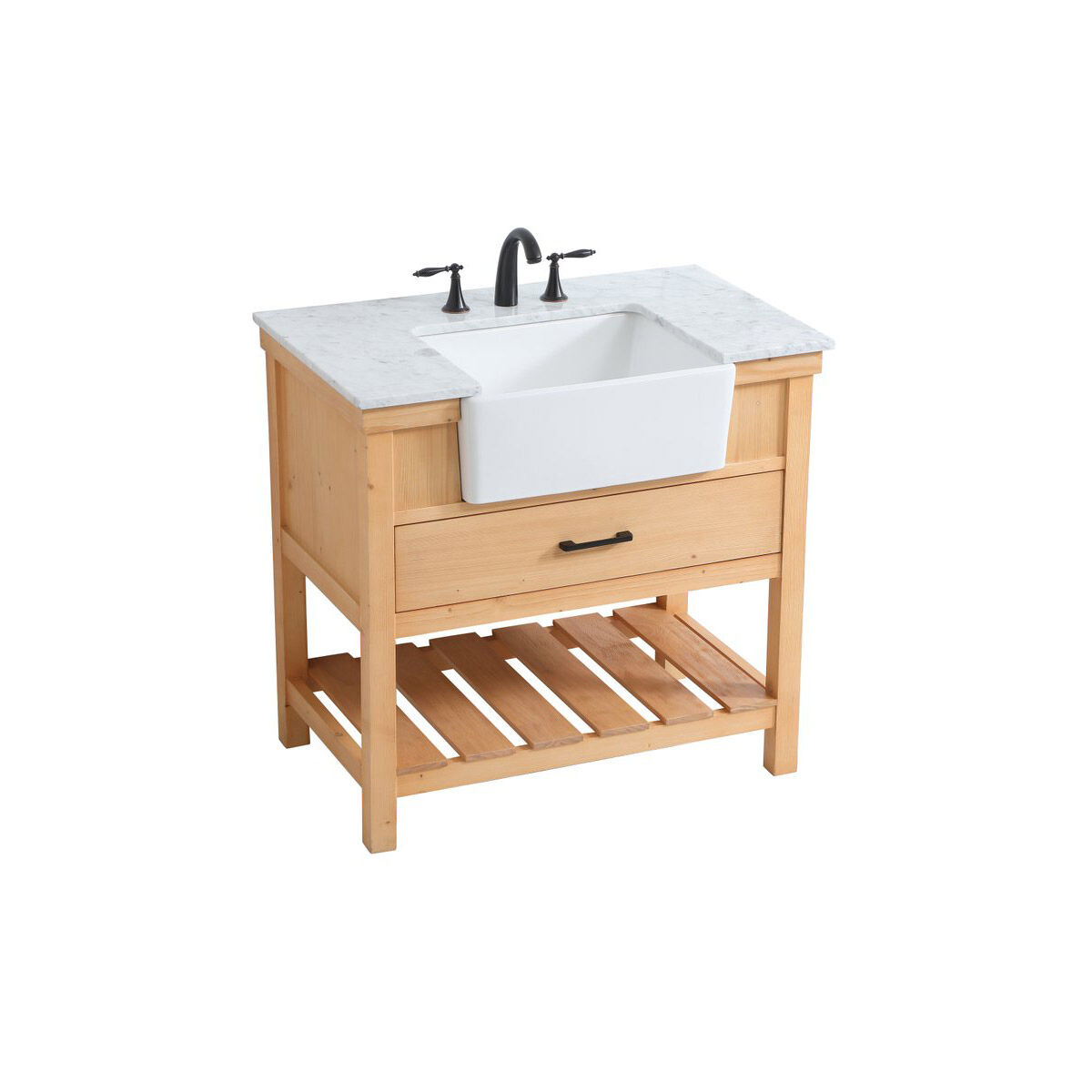 Clement 36 X 22 X 34.13 inch Natural Wood Bathroom Vanity Cabinet