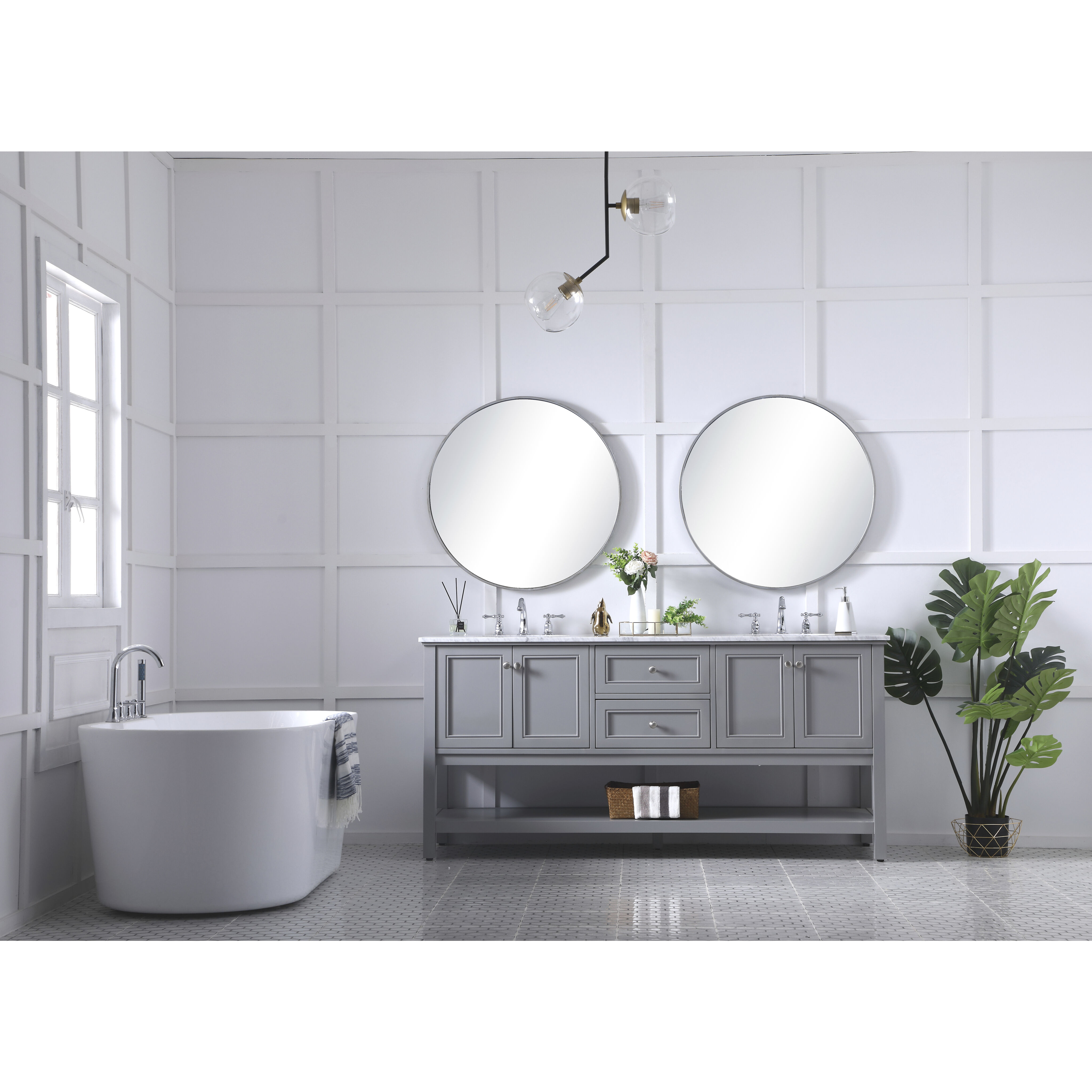 Metropolis 72 X 22 X 34 inch Grey Vanity Sink Set