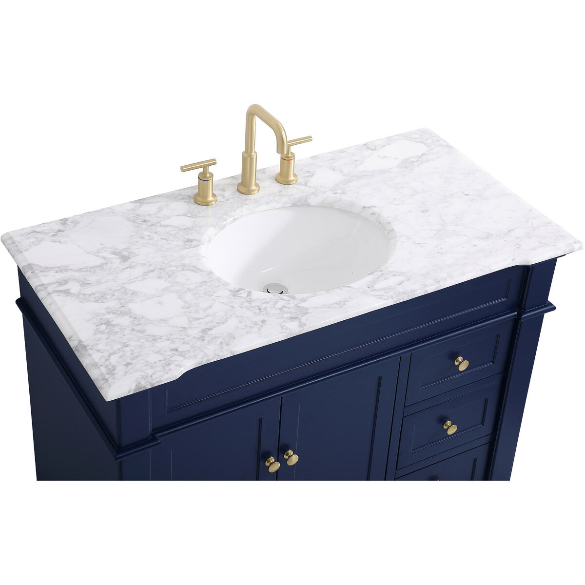 Wesley 42 X 21.5 X 35 inch Blue Vanity Sink Set