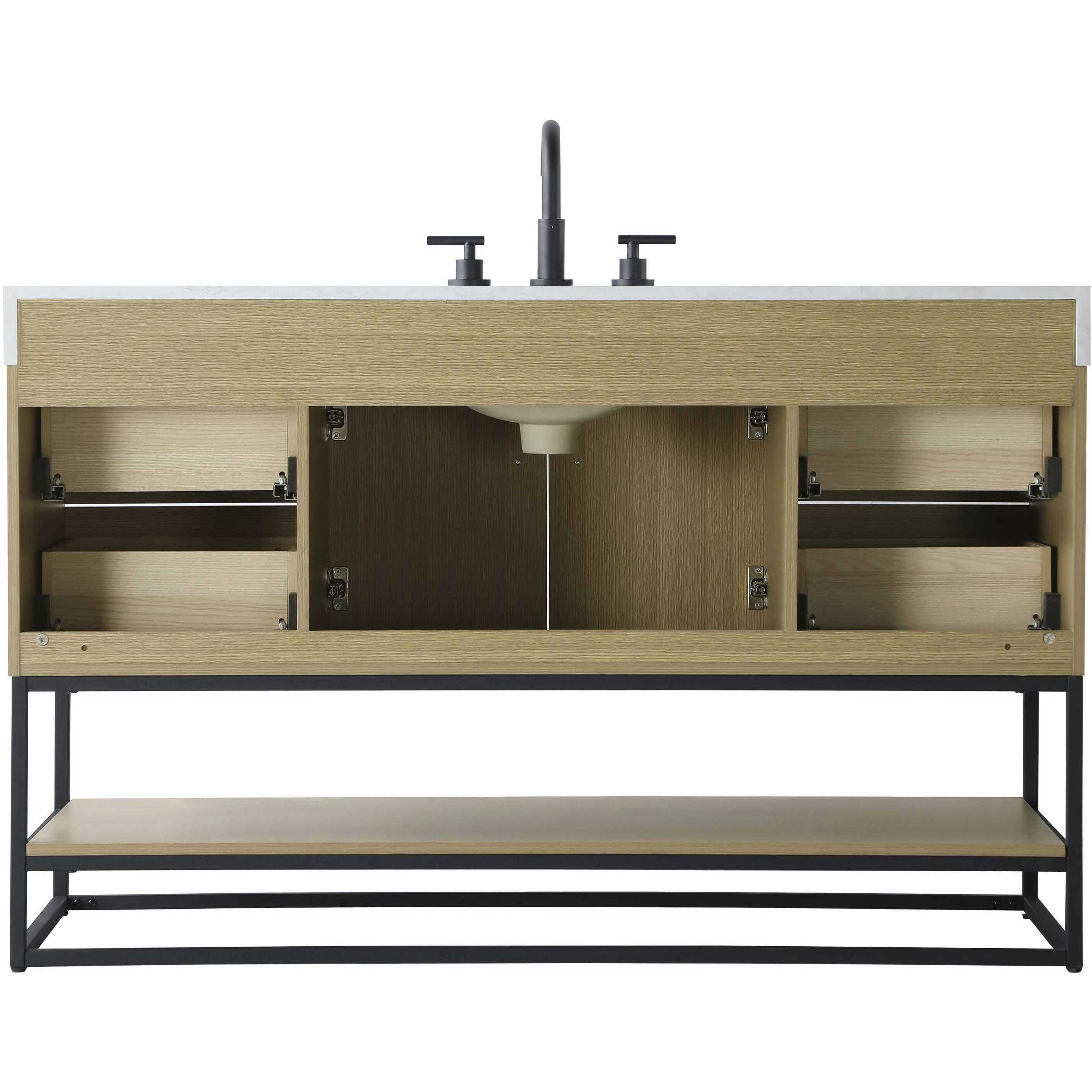 Caroline 54 X 34 inch Honey Brown Bathroom Vanity Cabinet