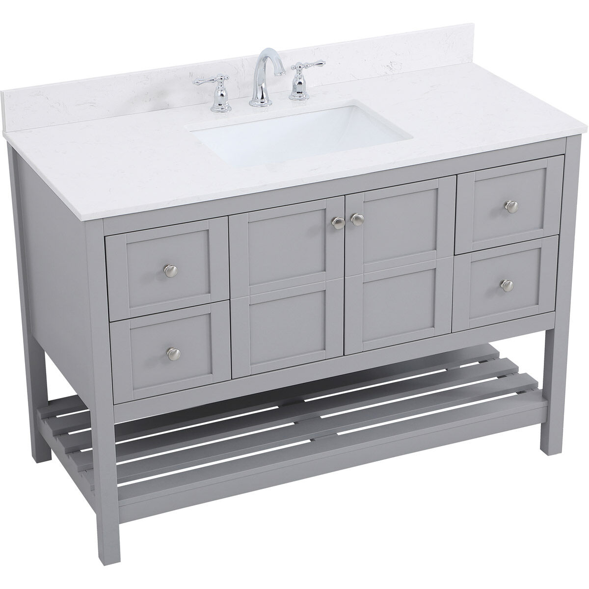 Theo 48 X 22 X 34 inch Gray Vanity Sink Set