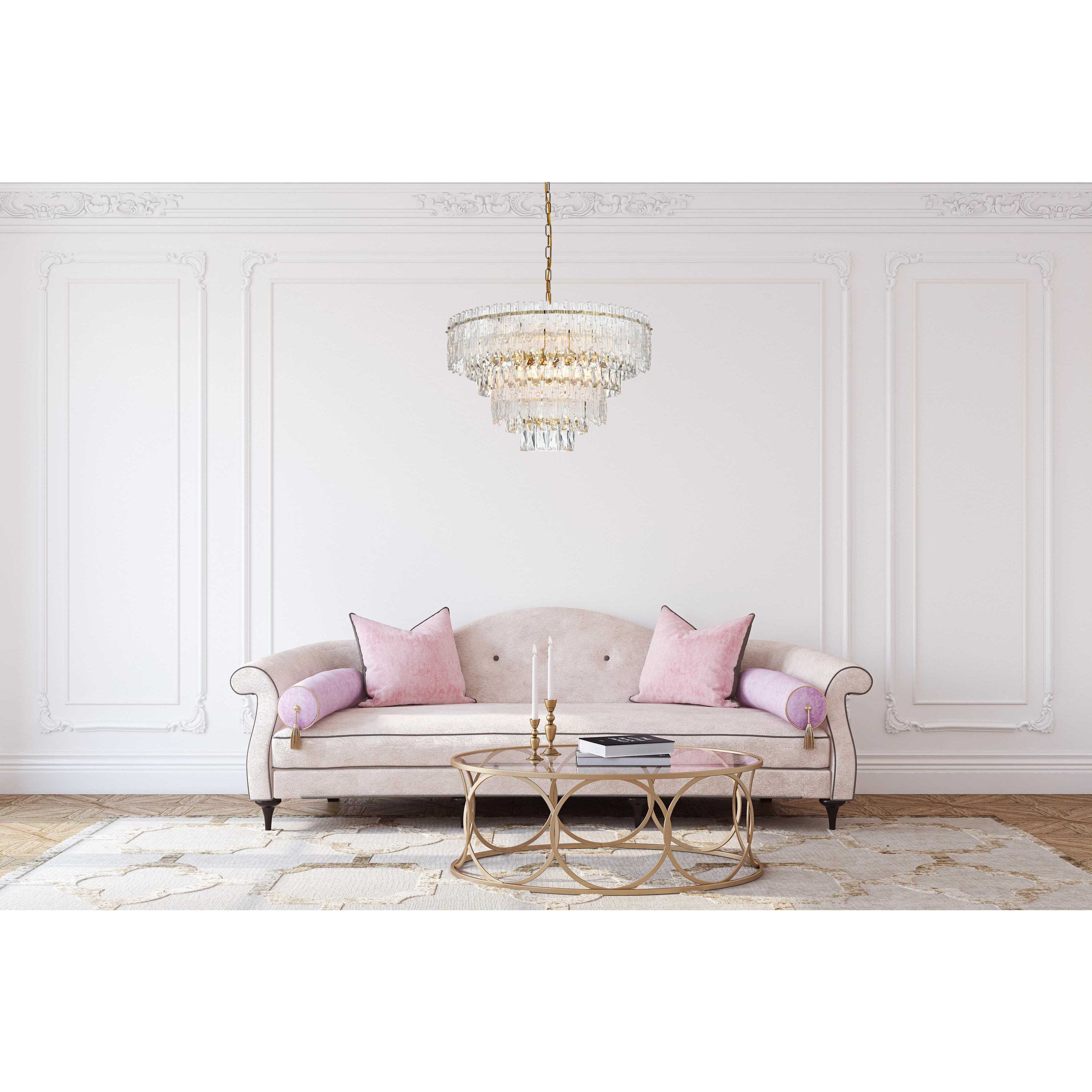 Emilia 8 Light 25 inch Satin Gold Chandelier Ceiling Light