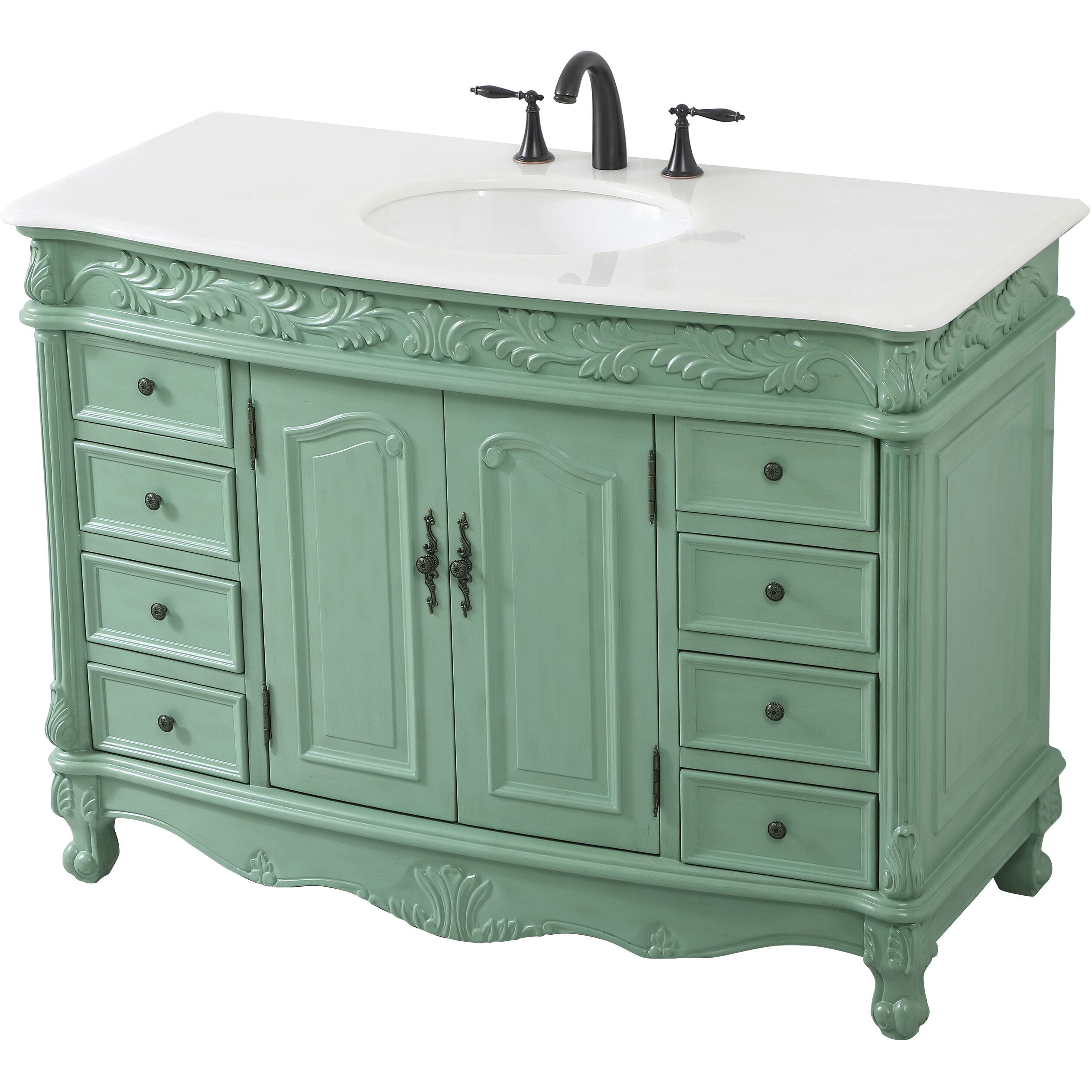 Bordeaux 48 X 22 X 36 inch Vintage Mint Vanity Sink Set