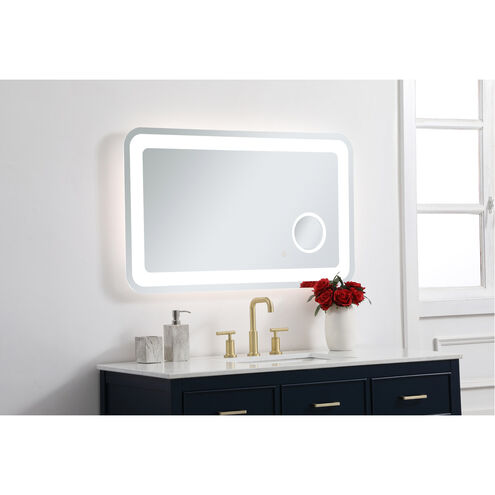 Lux 40 X 24 inch Glossy White Lighted Wall Mirror