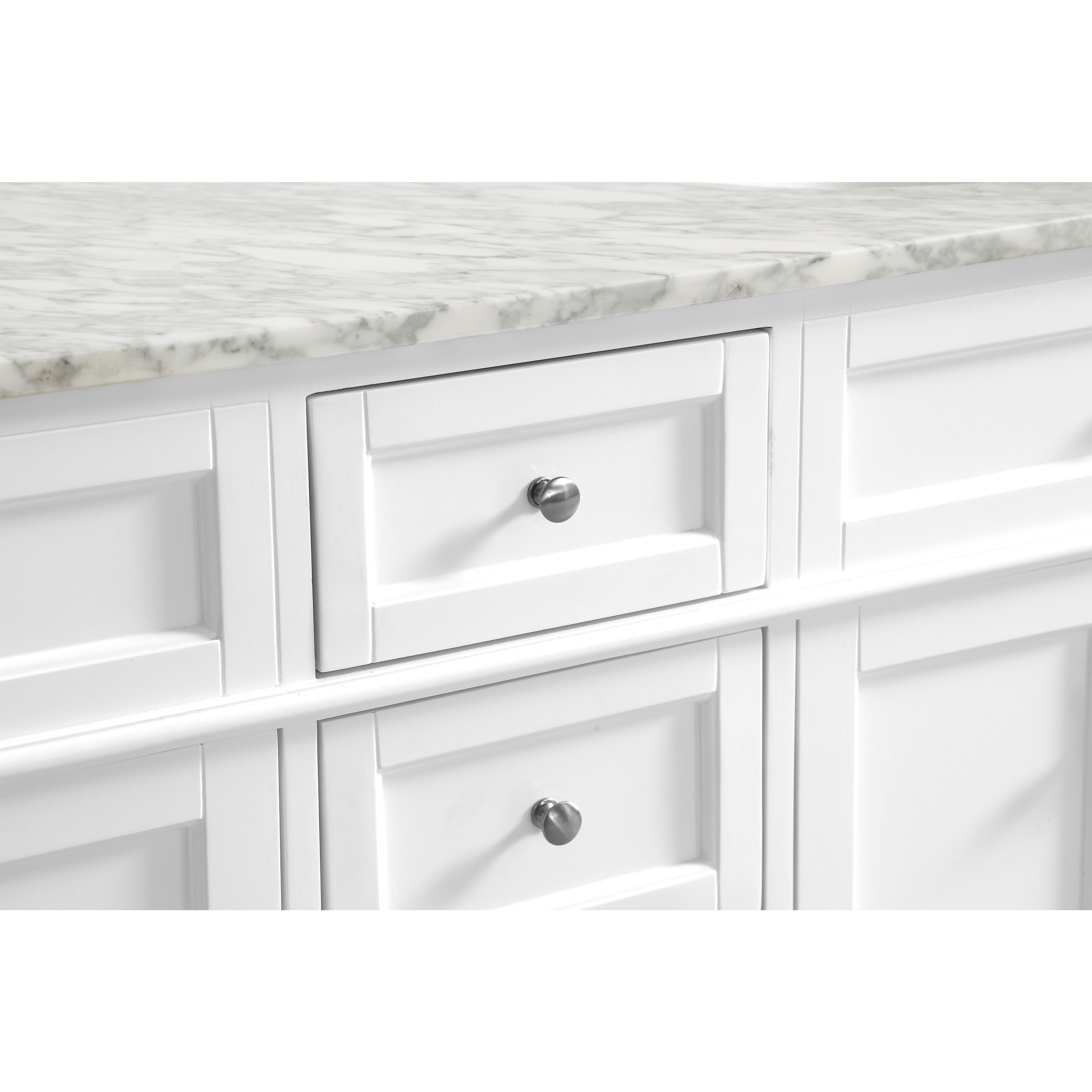 Park Avenue 60 X 35 inch White with Carrara White Marble Vanity Set