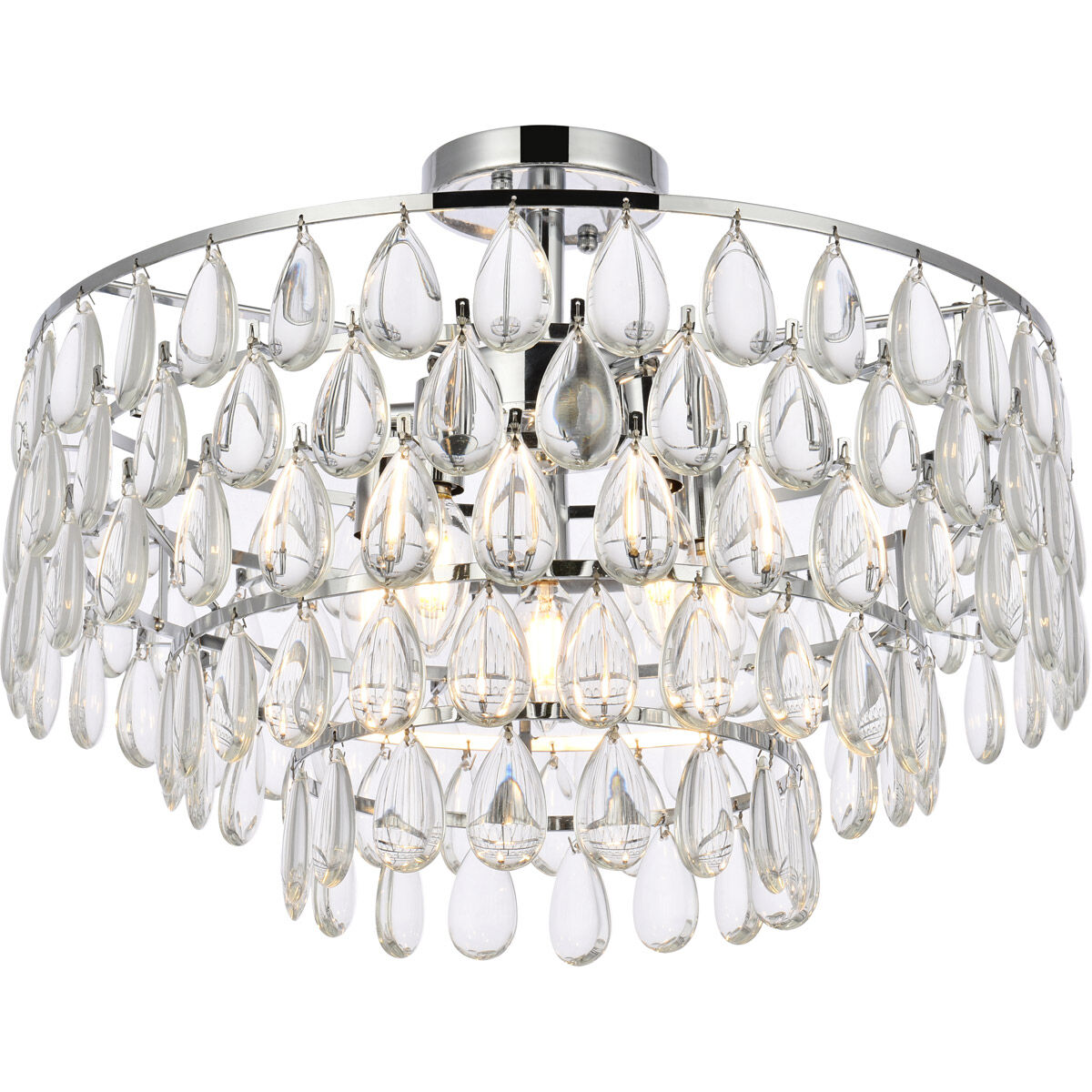 Mila 5 Light 20 inch Chrome Flush Mount Ceiling Light