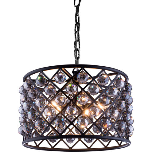 Madison 6 Light 20 inch Matte Black Pendant Ceiling Light in Silver Shade, Faceted Royal Cut, Urban Classic