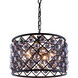 Madison 6 Light 20 inch Matte Black Pendant Ceiling Light in Silver Shade, Faceted Royal Cut, Urban Classic