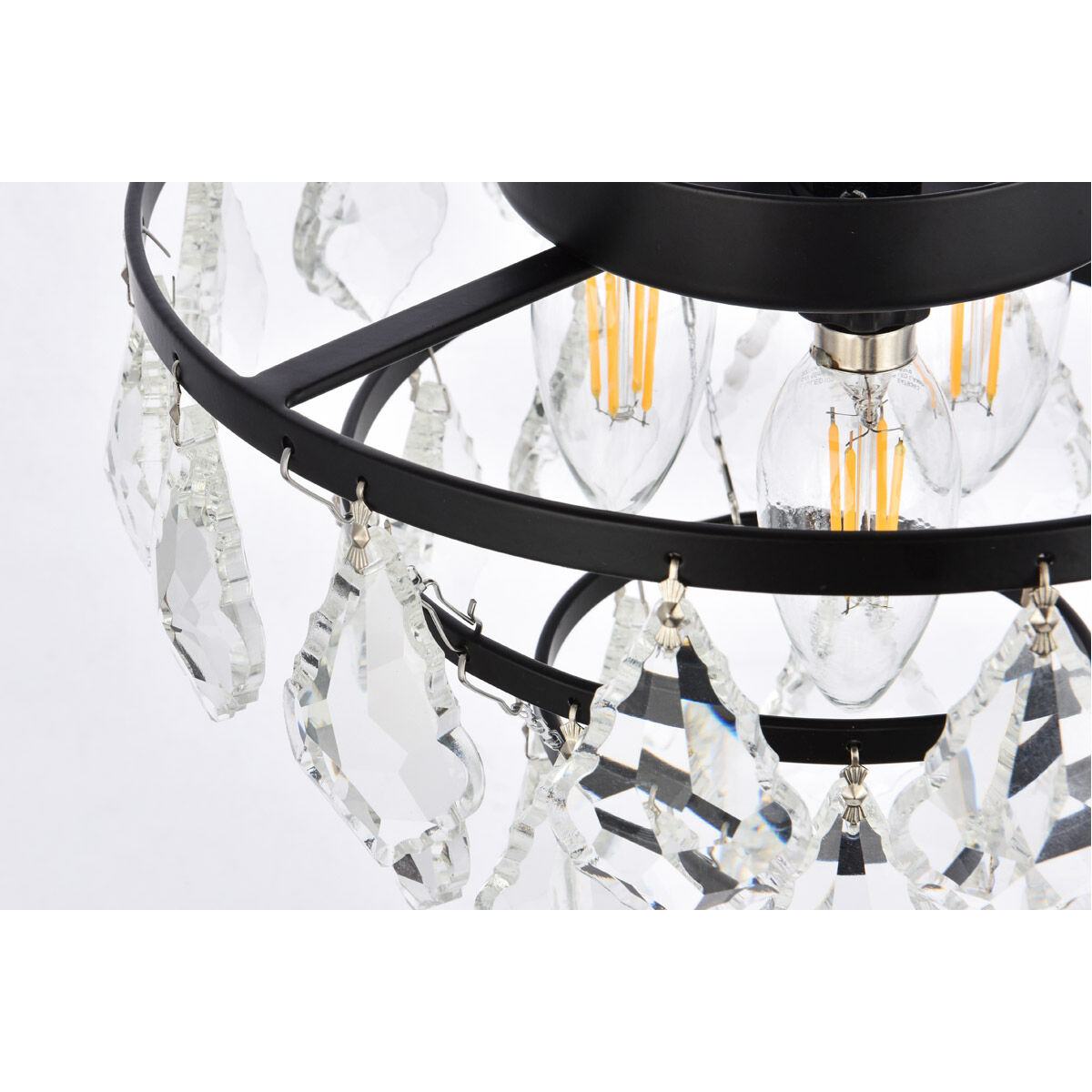 Ella 3 Light 10 inch Black Flush Mount Ceiling Light