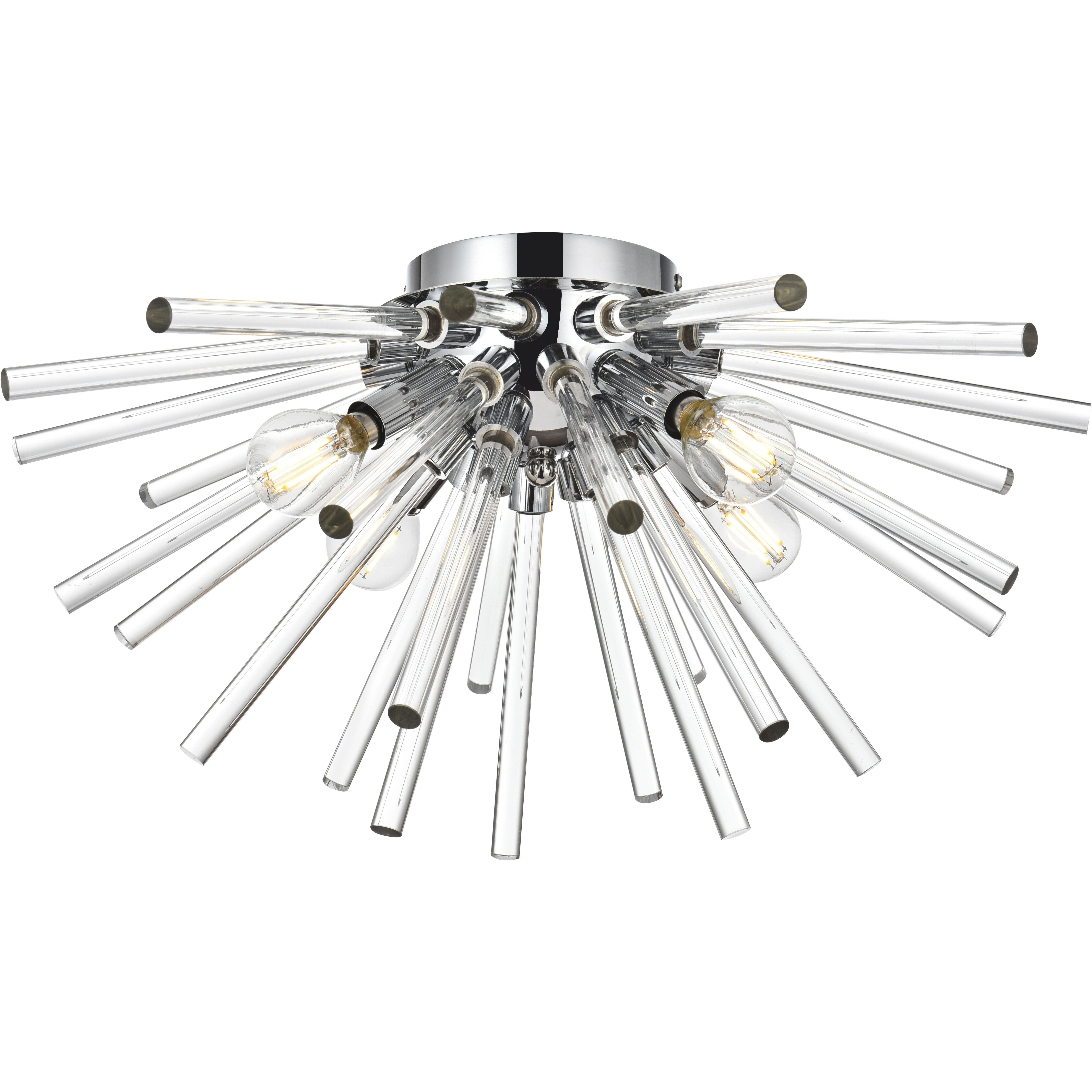 Sienna 4 Light 18 inch Chrome Wall Sconce Wall Light, can be Flush Mounted