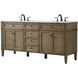 Park Avenue 72 X 21.5 X 35 inch Driftwood Vanity Sink Set in Dark Walnut