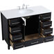 Irene 48 X 22 X 34 inch Black Vanity Sink Set