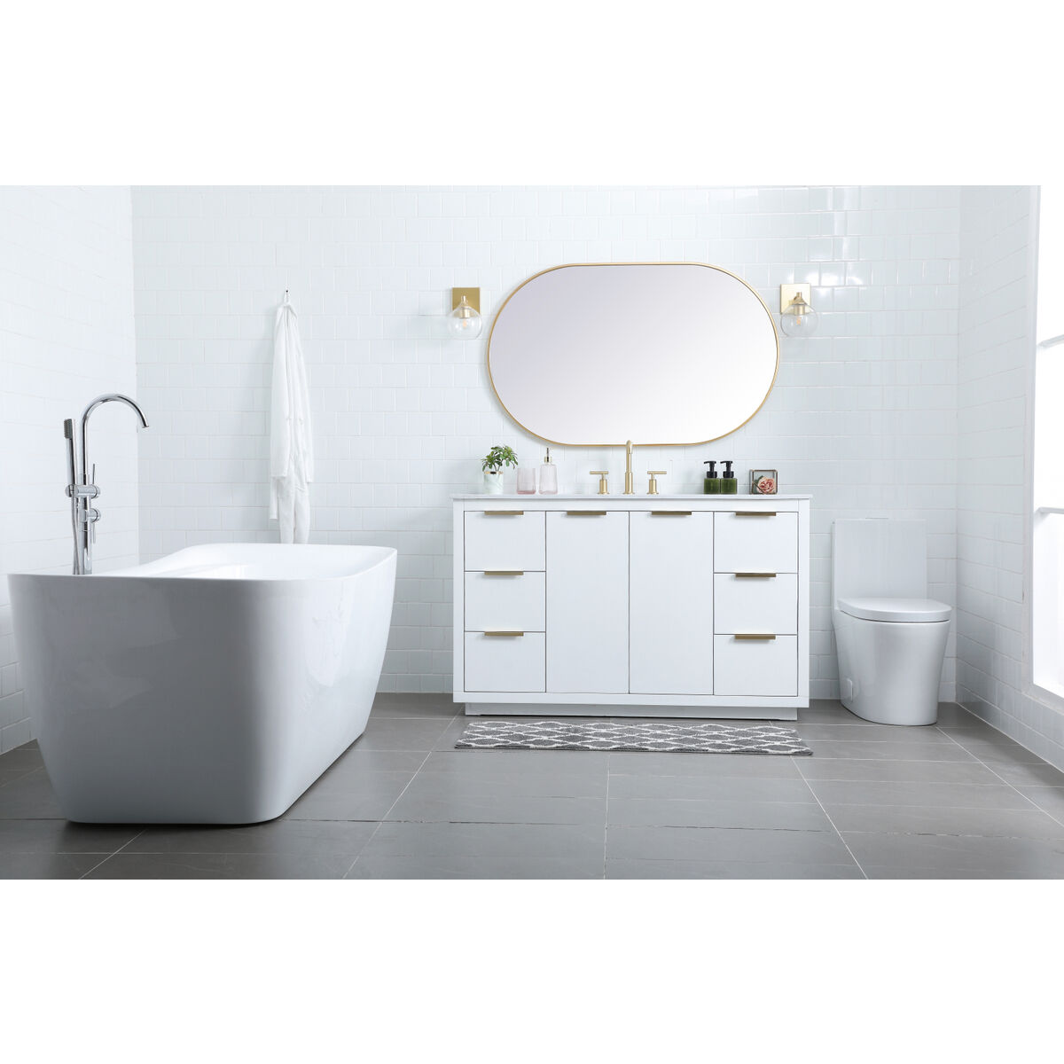 Blake 54 X 22 X 34 inch White Vanity Sink Set