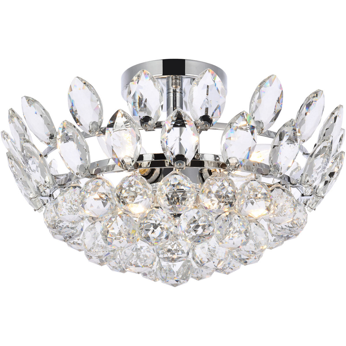 Emilia 3 Light 16 inch Chrome Flush Mount Ceiling Light