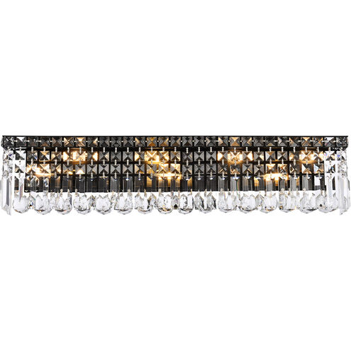 Maxime 7 Light 4.5 inch Black and Clear Wall Sconce Wall Light in Royal Cut