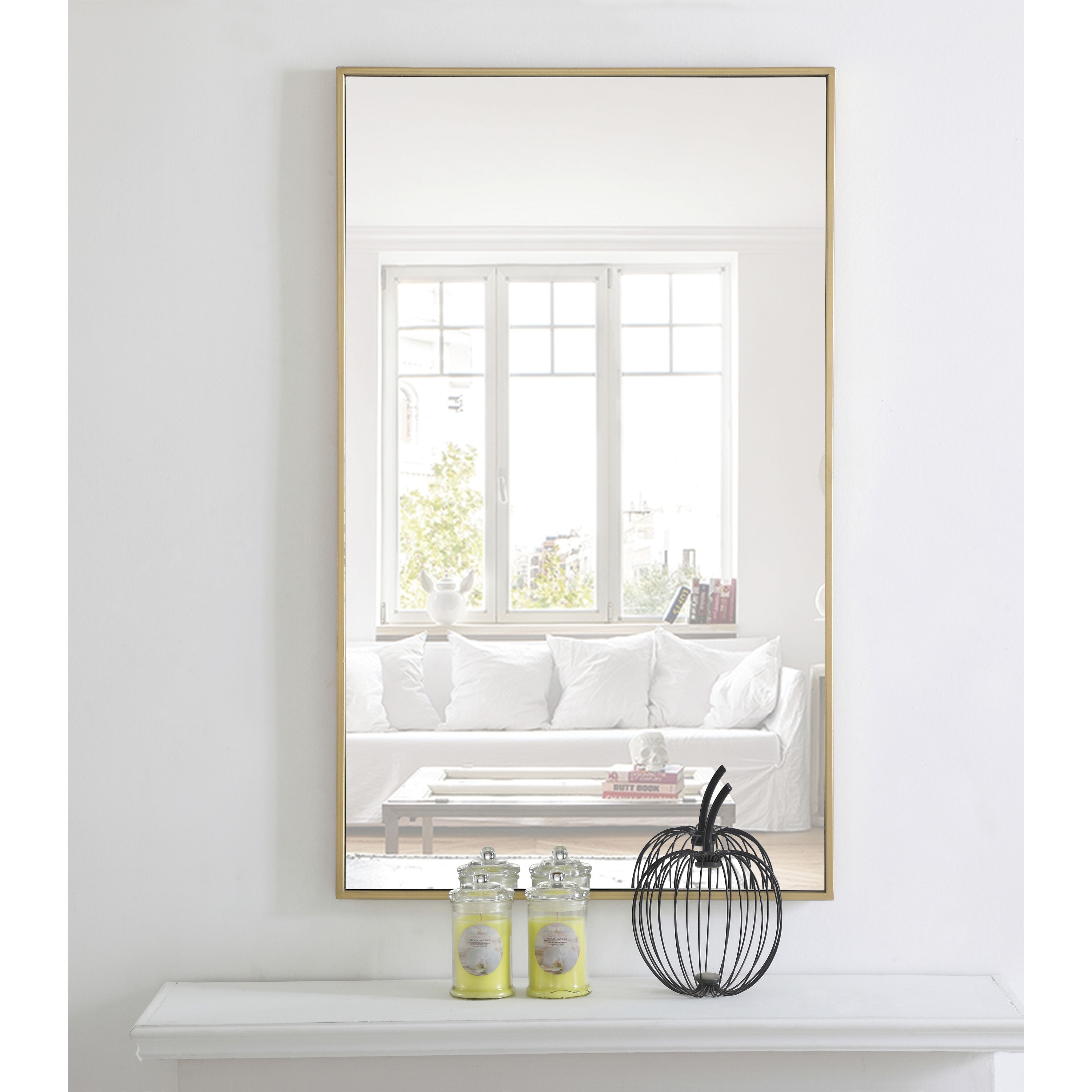 Monet 40 X 24 inch Brass Wall Mirror