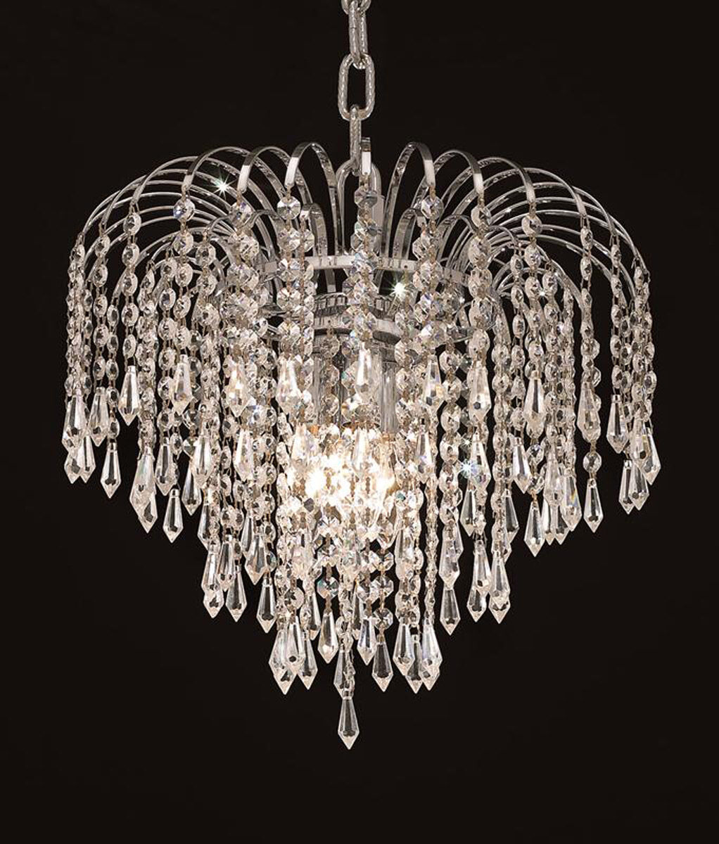Falls 4 Light 14 inch Chrome Pendant Ceiling Light in Royal Cut