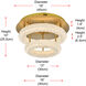 Bowen 2 Light 18 inch Satin Gold Flush Mount Ceiling Light