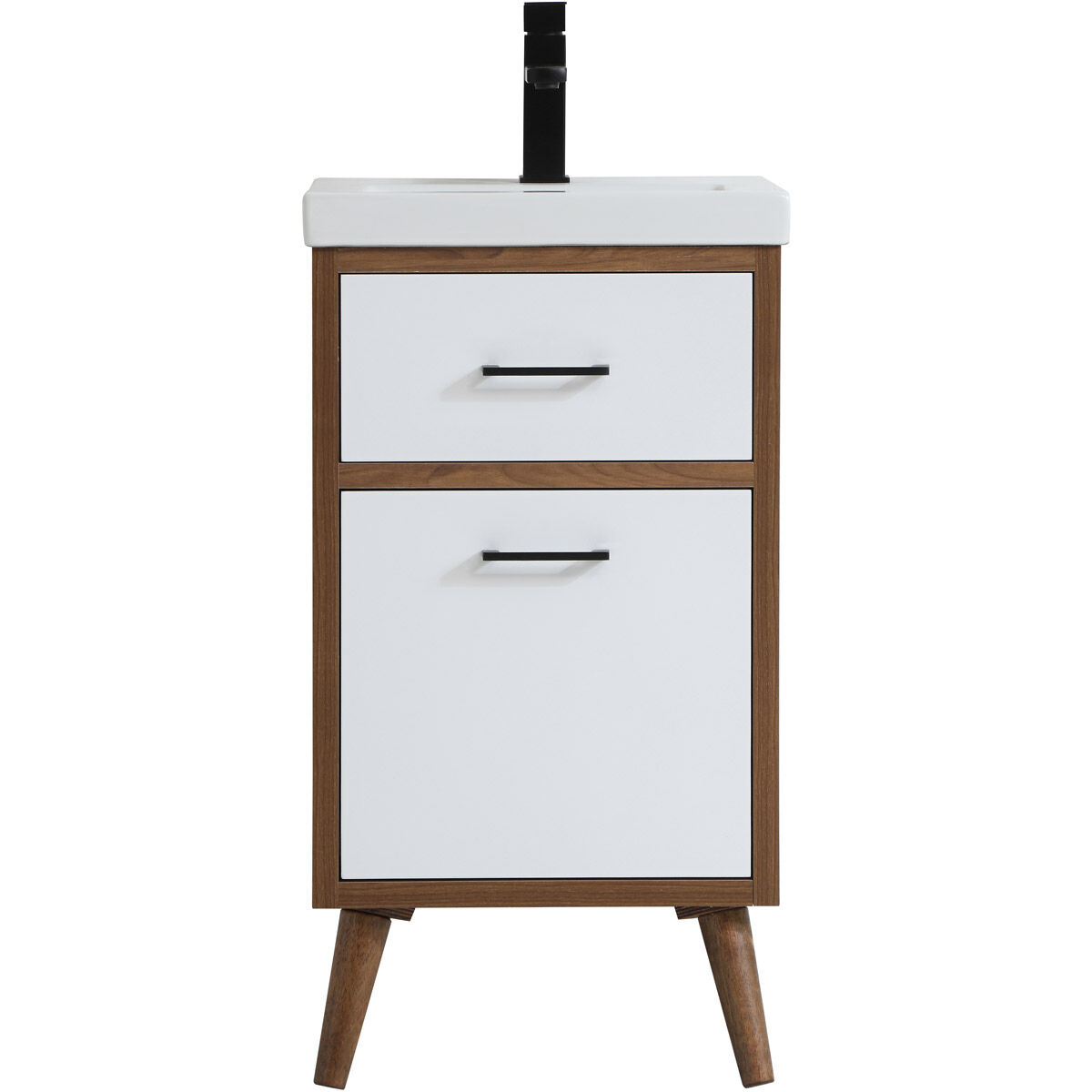 Boise 18 X 18 X 33 inch Matte White and Black Vanity Sink Set