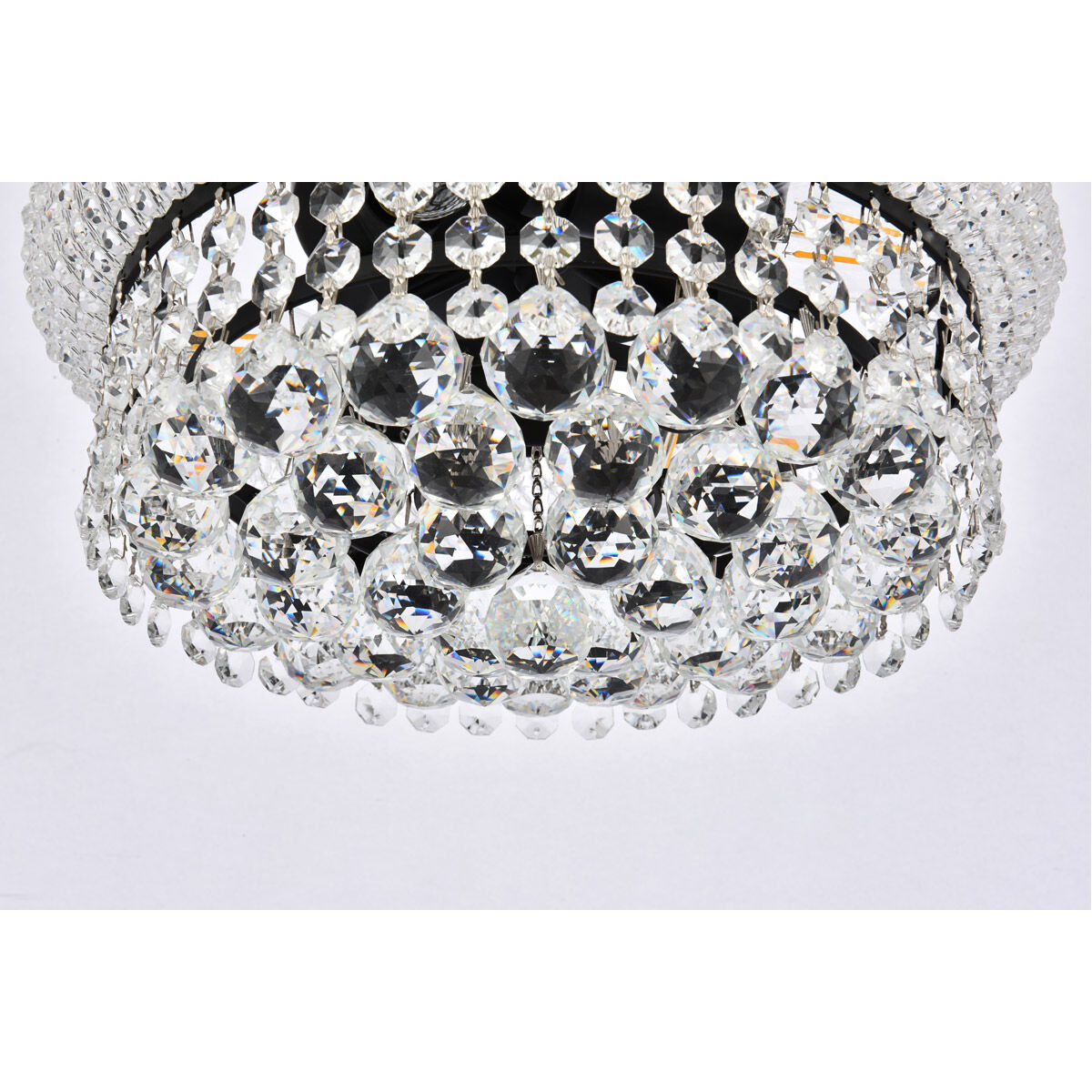 Primo 4 Light 12 inch Black and Clear Flush Mount Ceiling Light