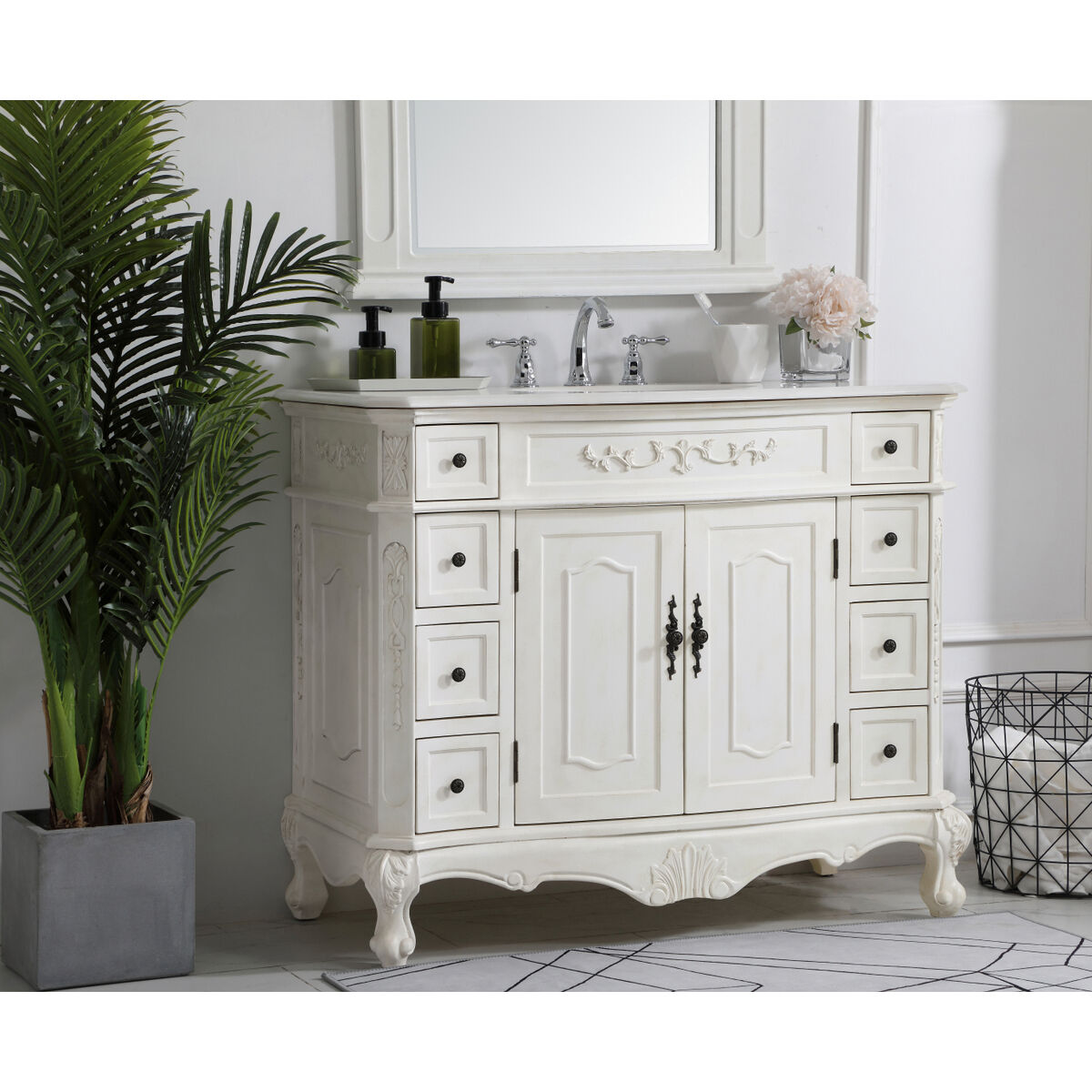 Danville 42 X 21 X 36 inch Antique White Vanity Sink Set